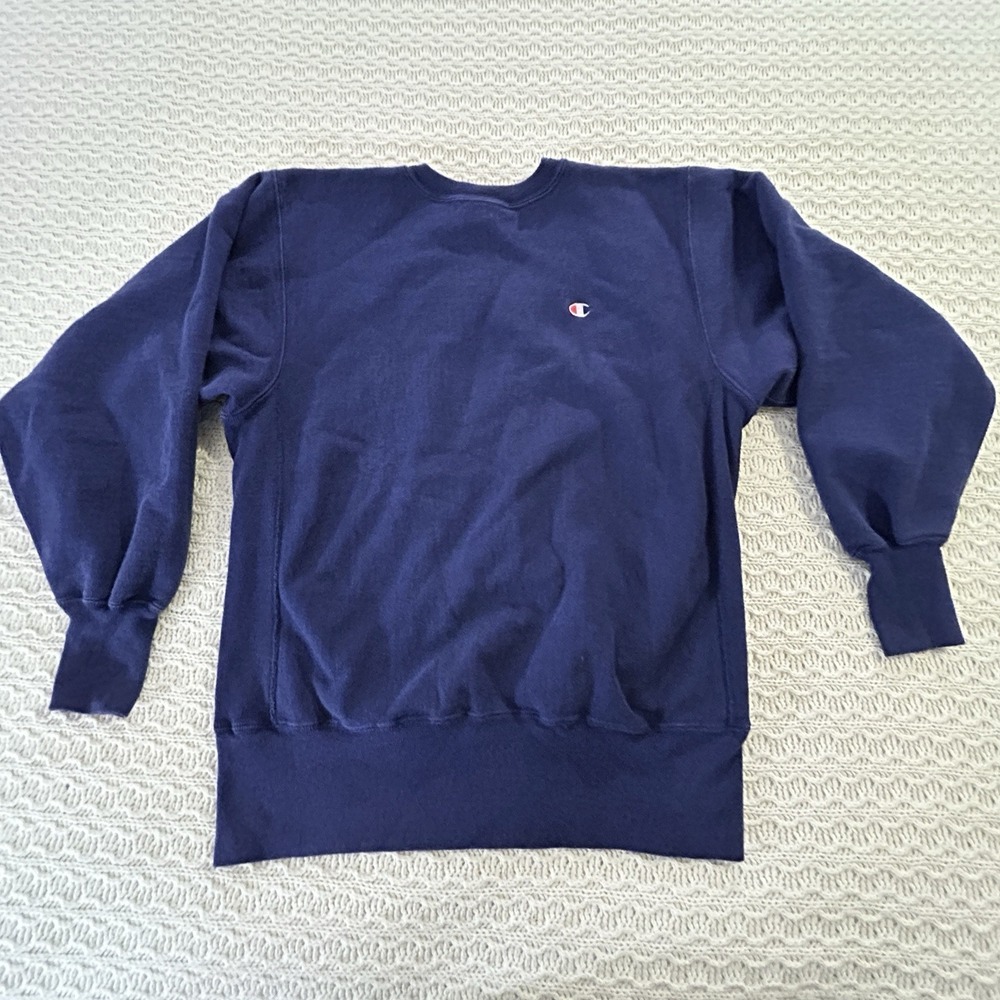 Vintage Champion Reverse Weave Men's Large Made In USA Navy Blue Sweatshirt